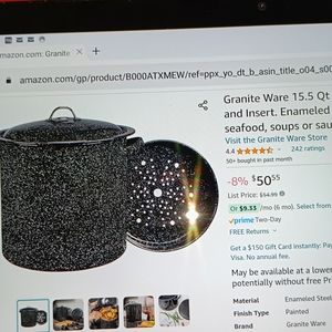 Granite Ware 15.5 Qt Steamer with Lid and Insert.